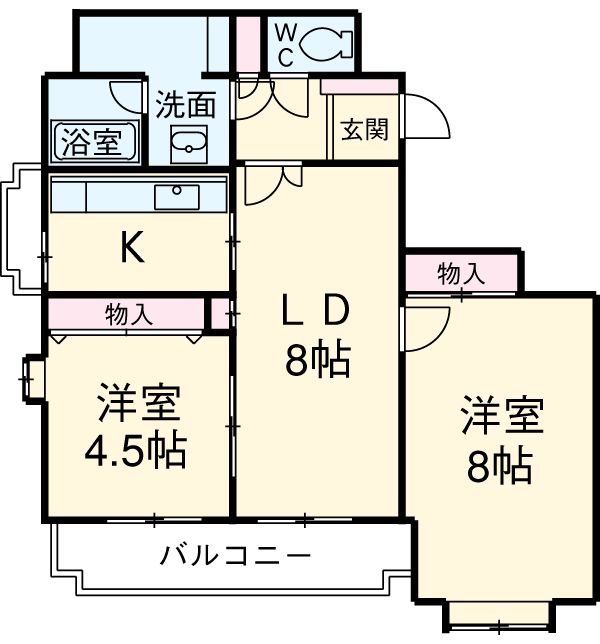 綾東ヴィレッジ弐番館の間取り