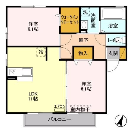 メゾン・ボヌールBの間取り