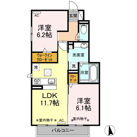 レセンテ上西の間取り