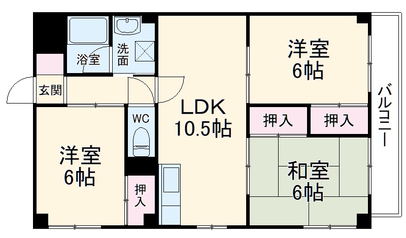 サンライトマンションⅢ.西棟の間取り