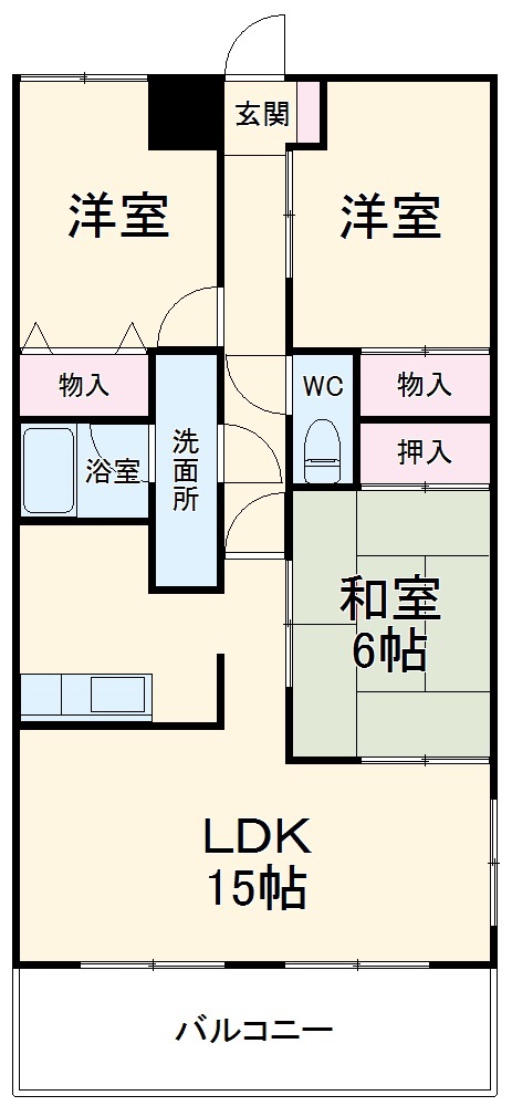 サンライトマンションⅢ 東棟の間取り