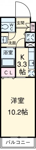 アレグレット掃部宿・902号室の間取り