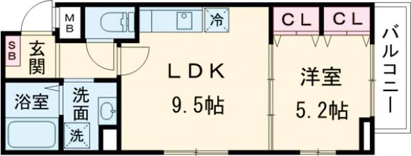 カーサ フェリーチェ西原の間取り