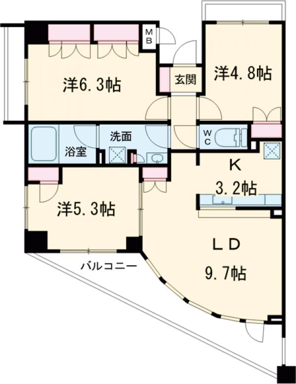 レジディア世田谷弦巻の間取り