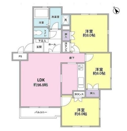 サンライズ松本No’3の間取り