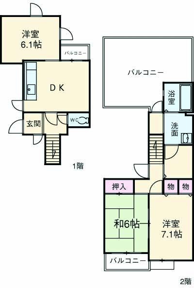 カルム桜新町パティオの間取り