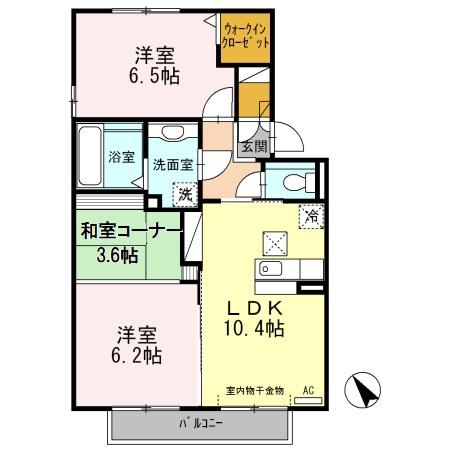 サンヒルズ A棟の間取り