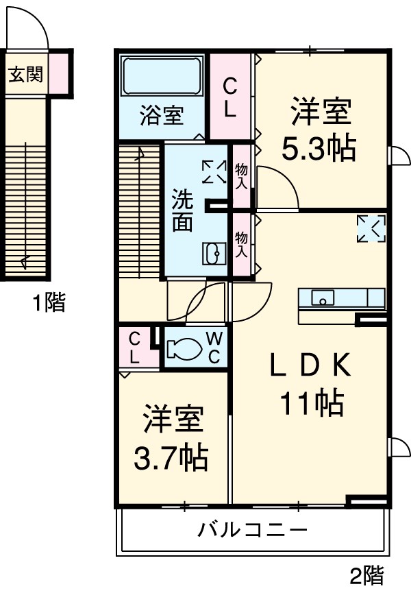 クレール松ノ木の間取り
