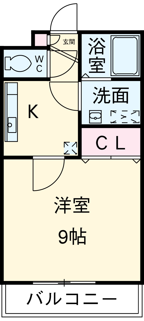 アンプルール　リーブル　田園・102号室の間取り