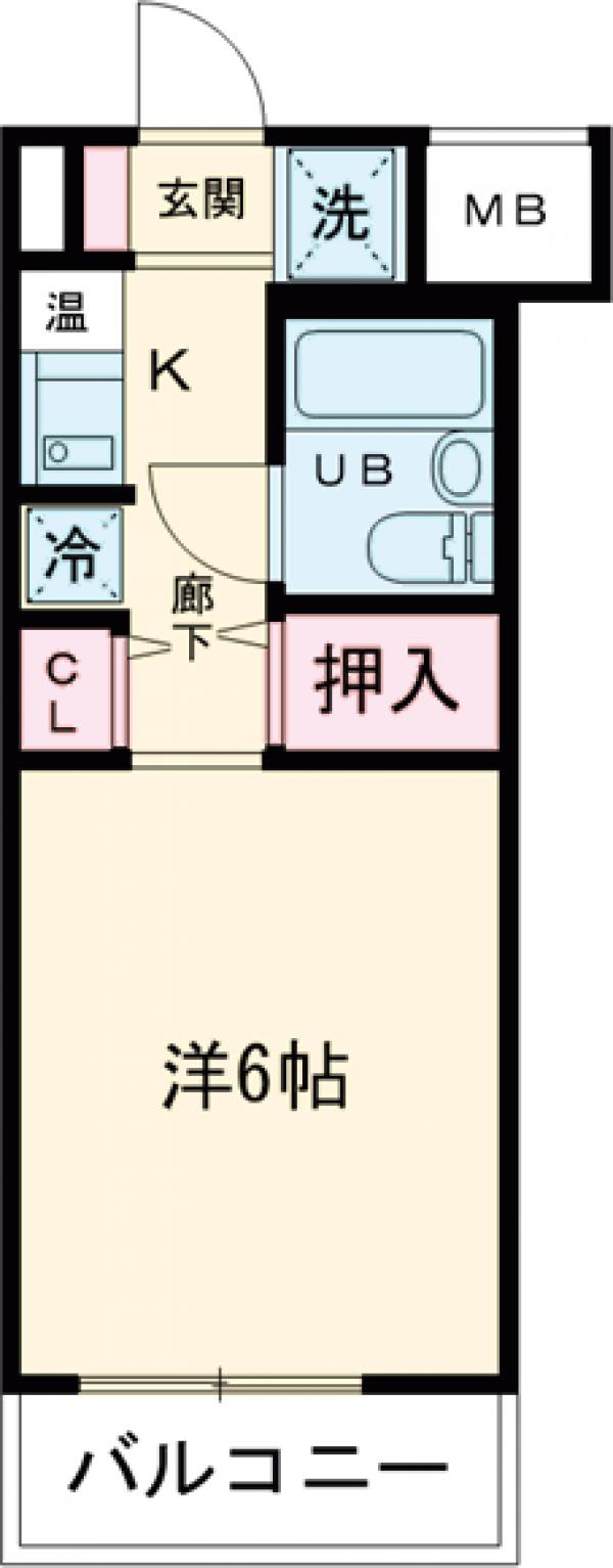 ポート旗の台・109号室の間取り