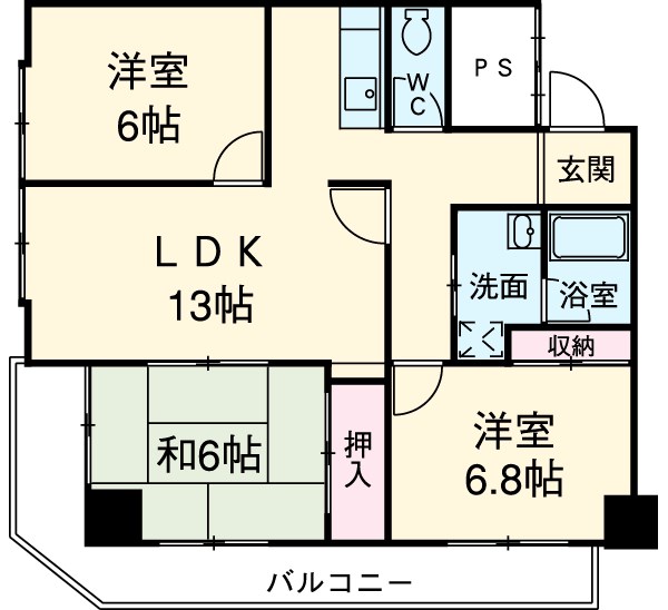 ライフハイツ刈谷の間取り