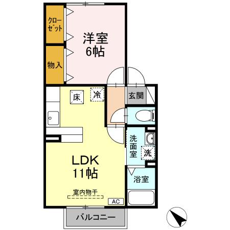 グランモア一ツ木 Cの間取り