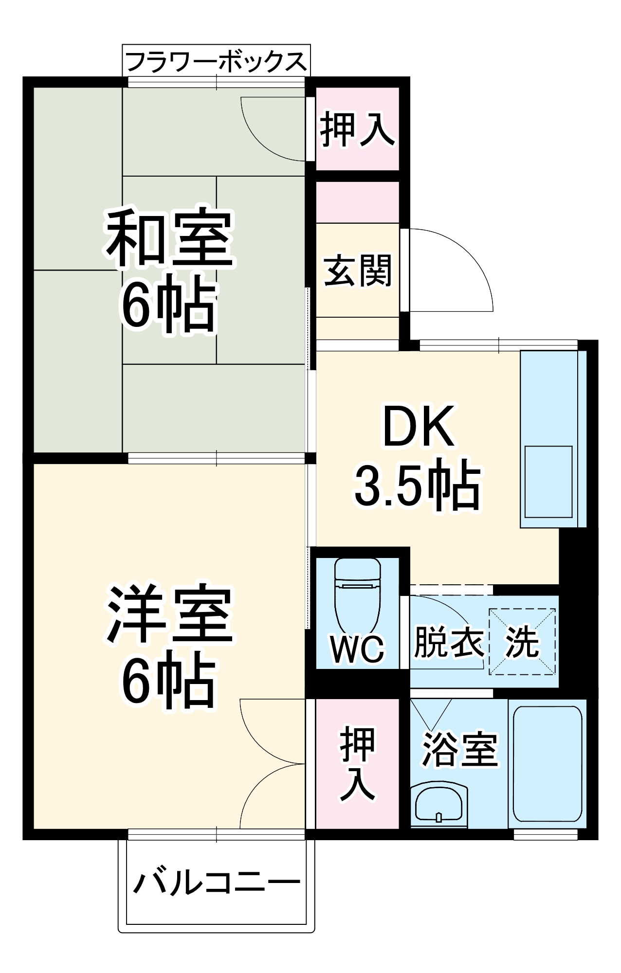 ファミールユタカ Bの間取り
