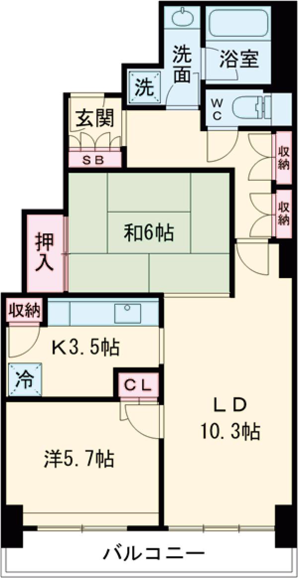 エリム春日町パークタワー・1206号室の間取り