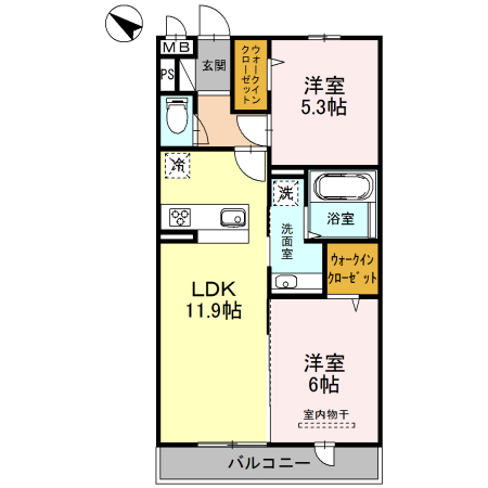 CRESCENTE経堂 壱番館の間取り