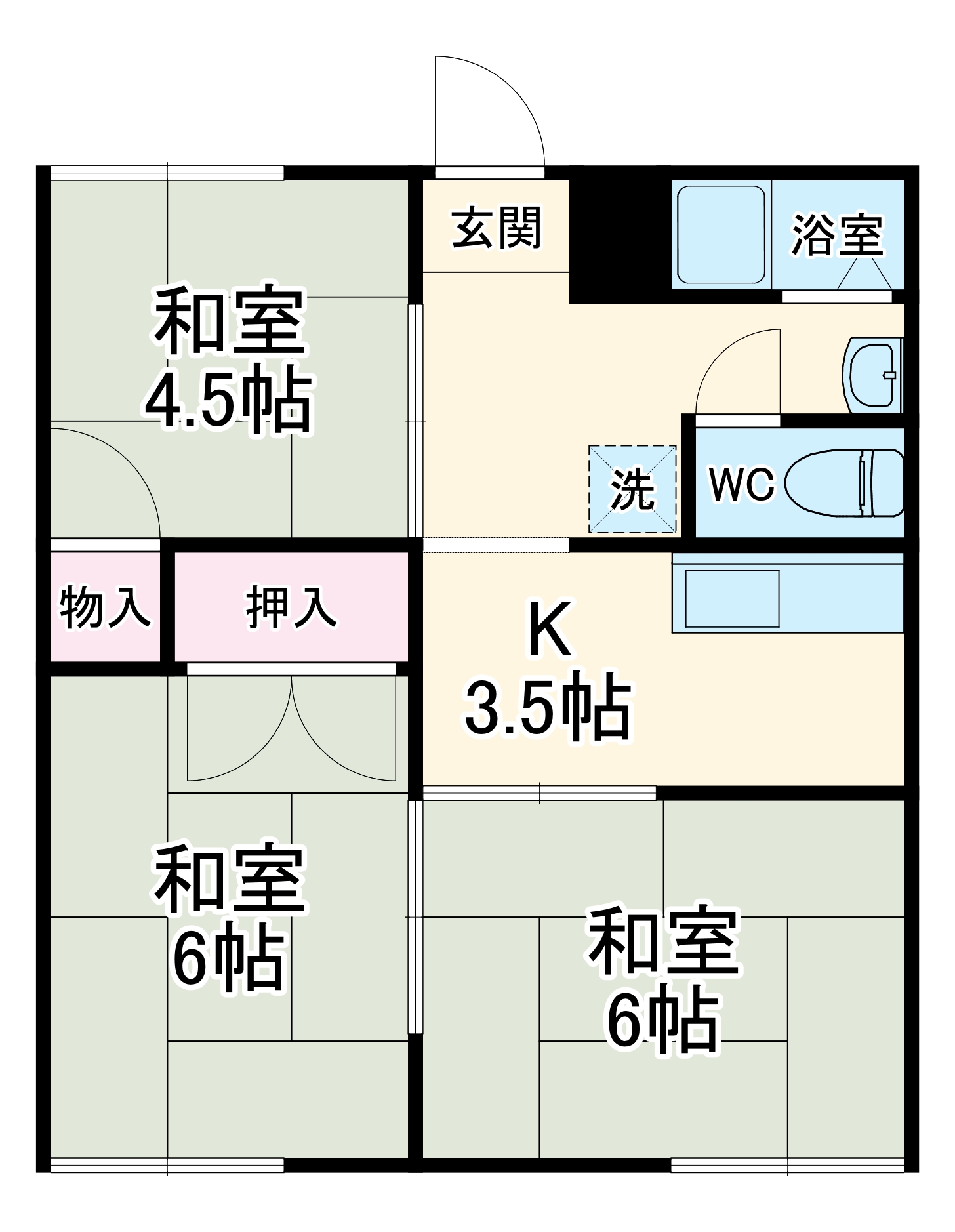 レスト北新川 B棟の間取り