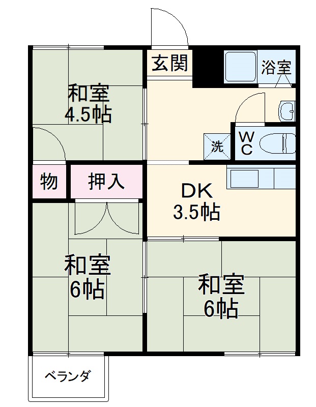 レスト北新川 B棟の間取り
