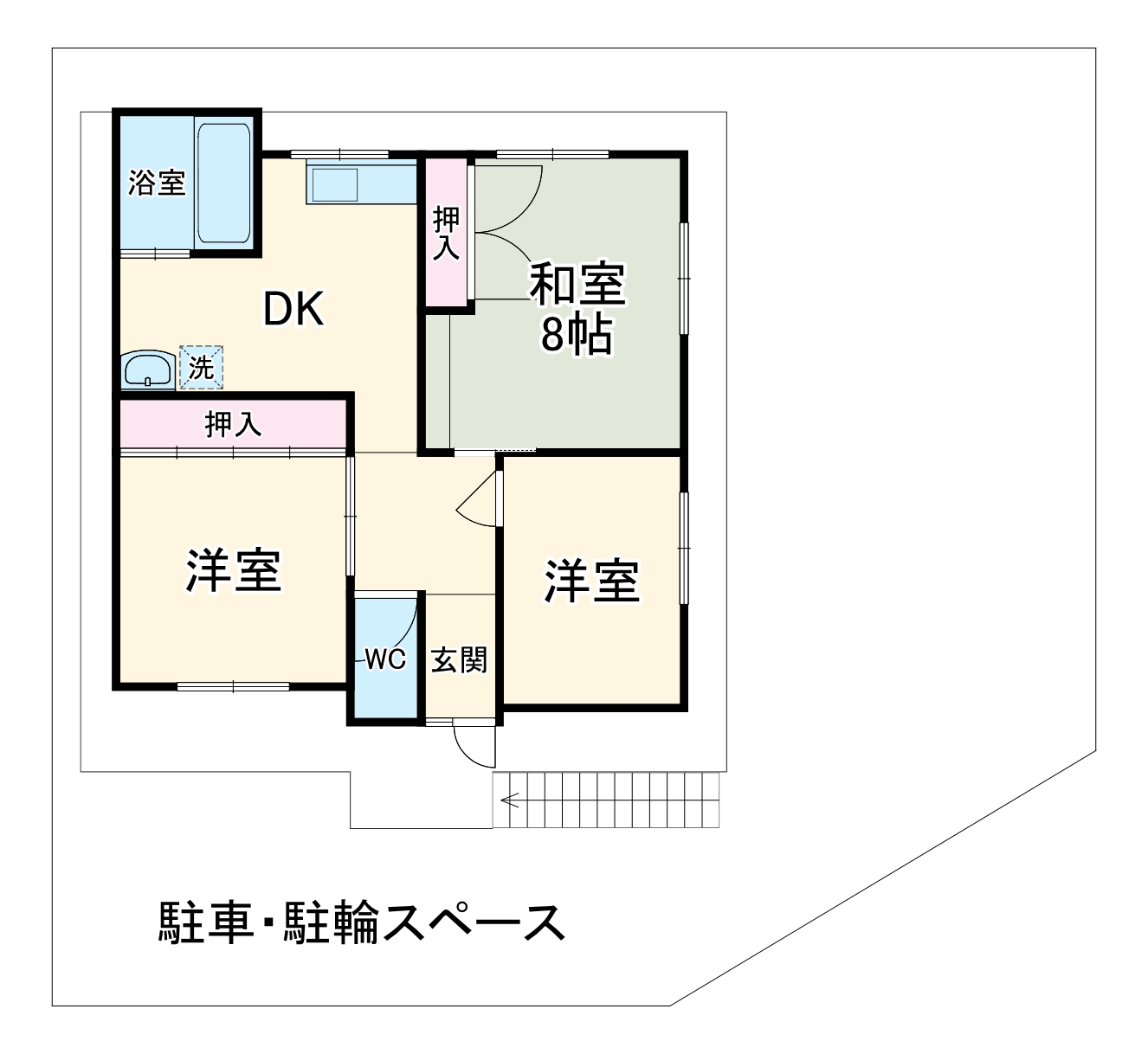 馬手町貸家の間取り