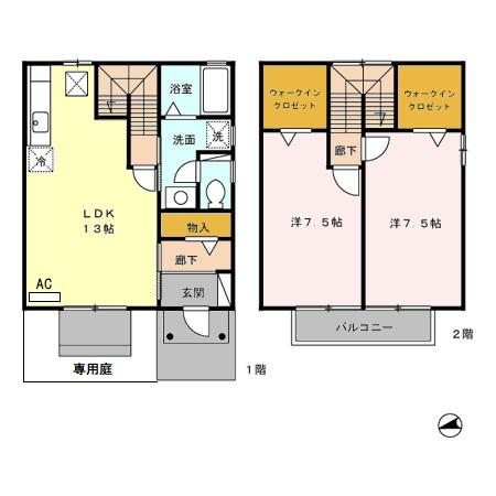 ぷらつとS・OKINO Aの間取り