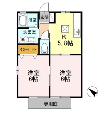 アンソレイユ B棟の間取り