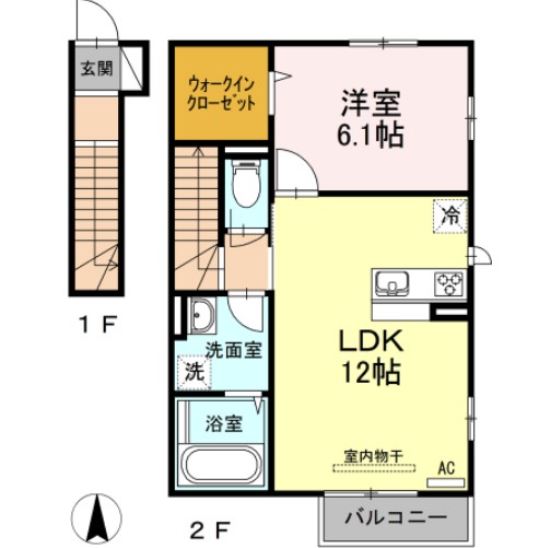 アゼリア上鷺 Dの間取り