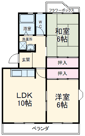 パープルシャトーB棟の間取り