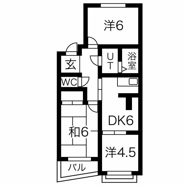パークサイド今岡A棟の間取り