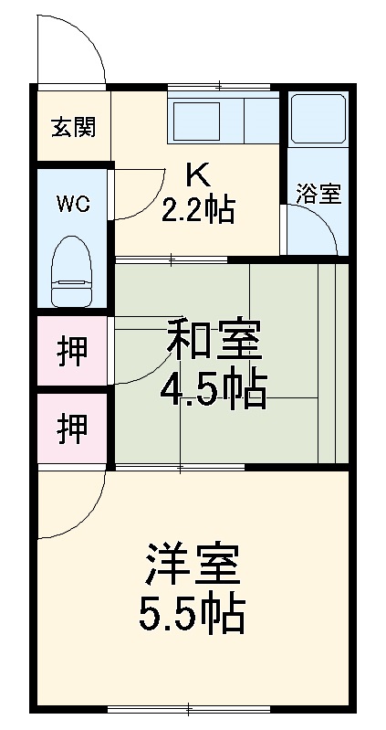 新大津ハイツの間取り