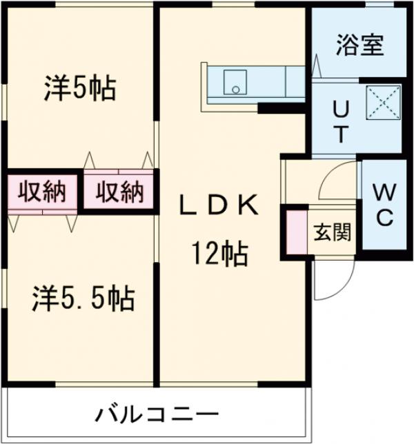 コスモハイムⅡ Bの間取り