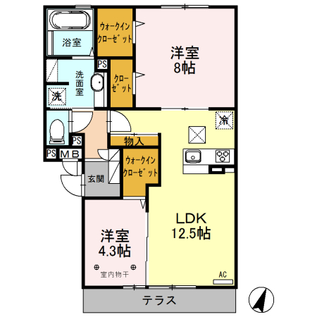 ロイジェントパークス草加手代 Aの間取り