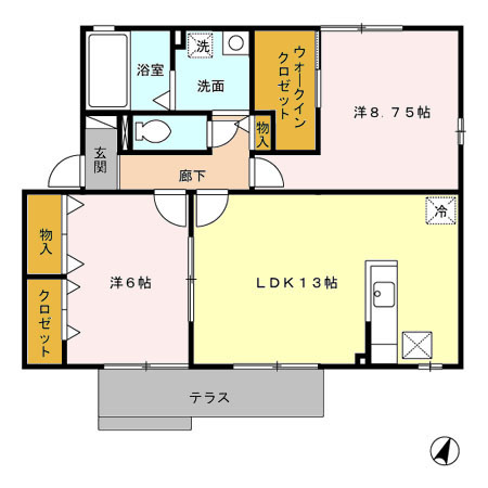 セジュール池鯉鮒 Bの間取り