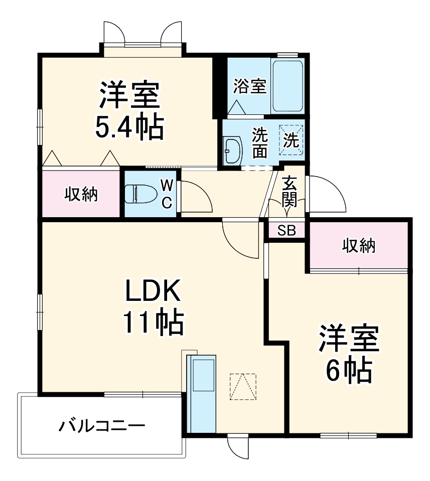 ウエストハウスBの間取り
