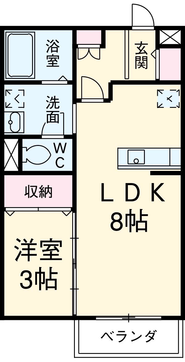 サンビレッヂさくら Cの間取り