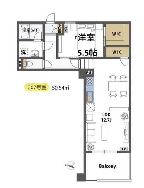 ラ・テルメデルレオーネ中央林間の間取り