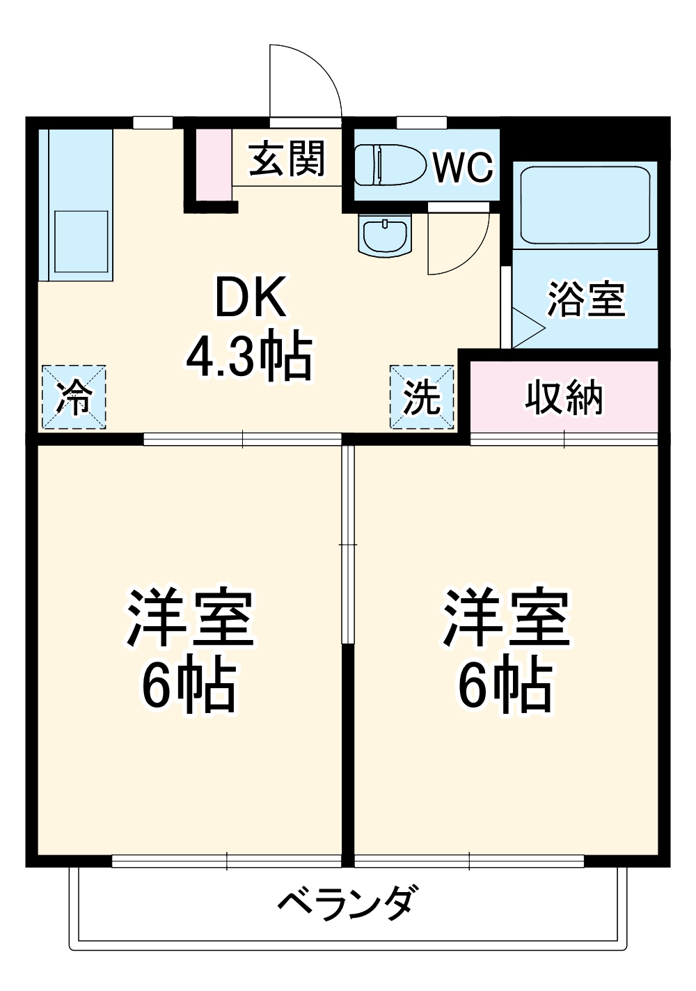ツインKGの間取り