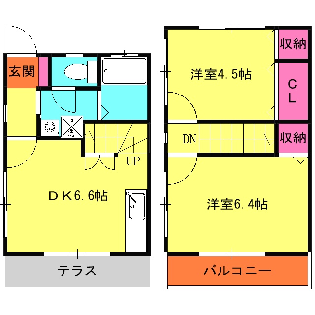 甲田テラスハウスの間取り