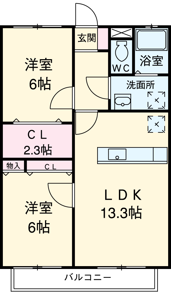 ソフィアB棟の間取り