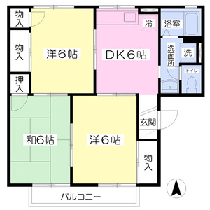 プラザ中居Bの間取り