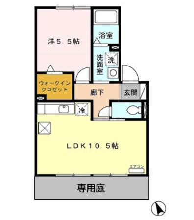 セジュールロイヤル Aの間取り