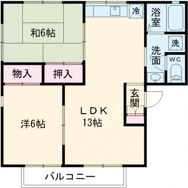 ラフォーレ棟高の間取り