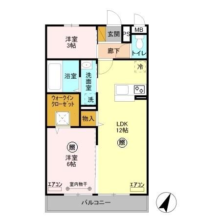 プランドール谷中 Cの間取り