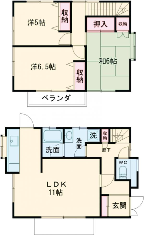 植松住宅Bの間取り