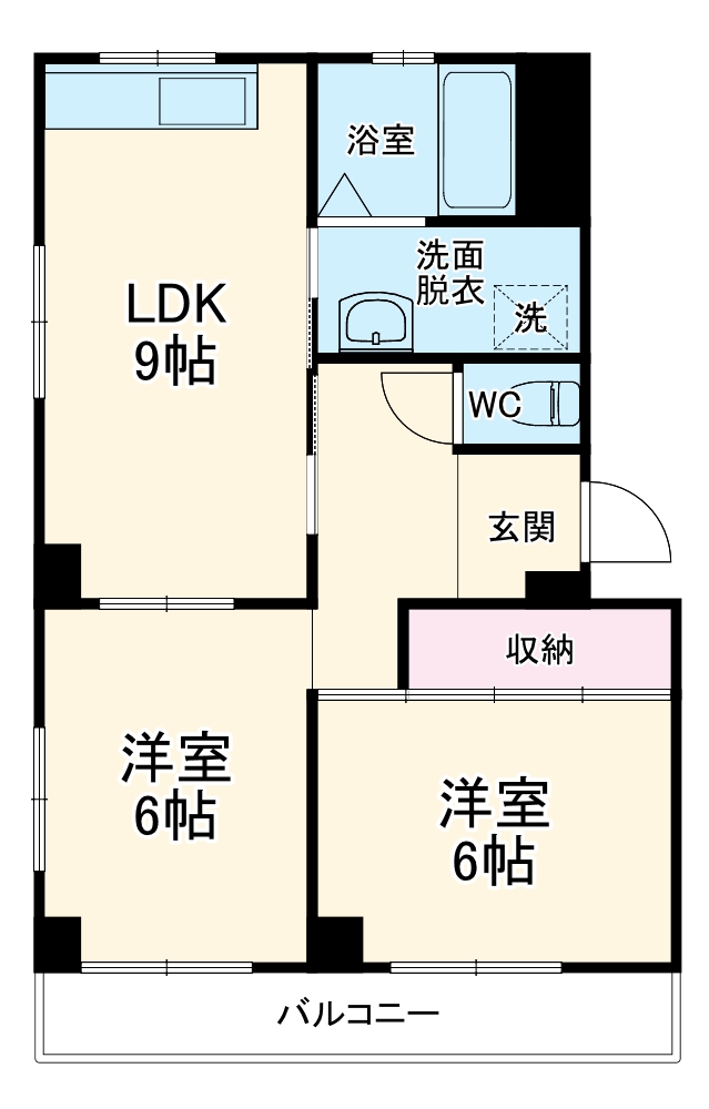 露橋マンションAの間取り
