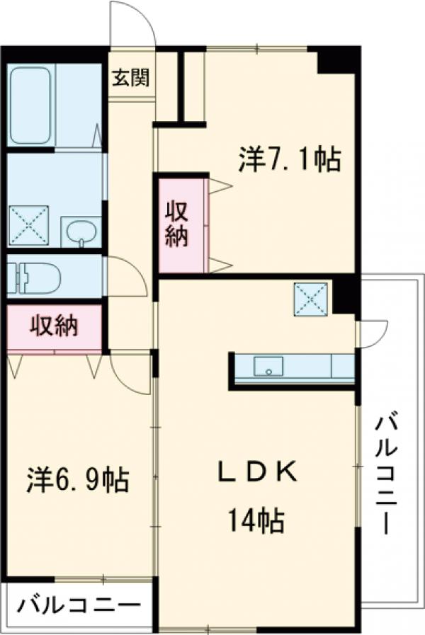 プレミアムツイン高崎壱番館の間取り
