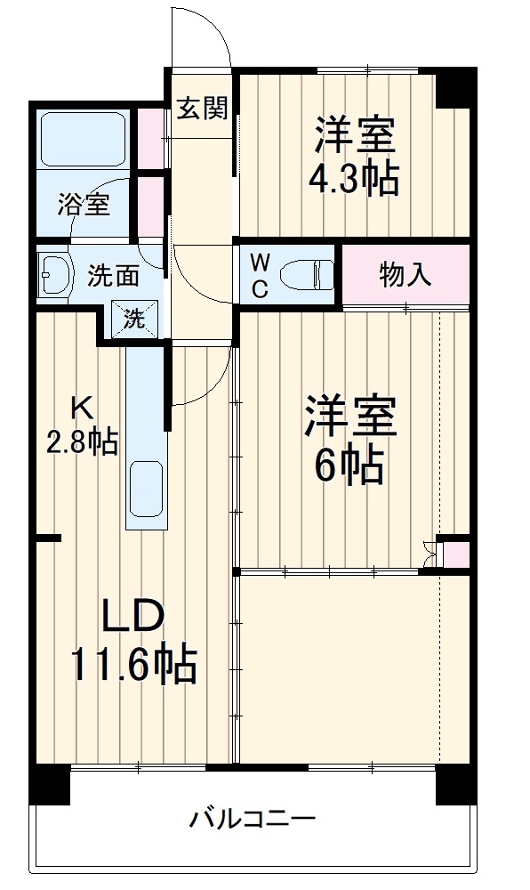 ルネス南林間の間取り