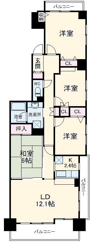 イトーピア豊田Ⅱの間取り