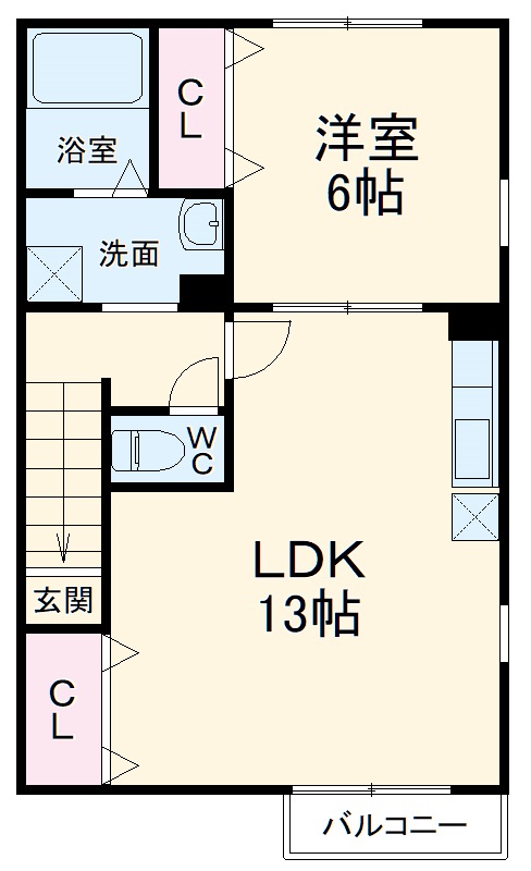 アンプルールリーブル江松の間取り