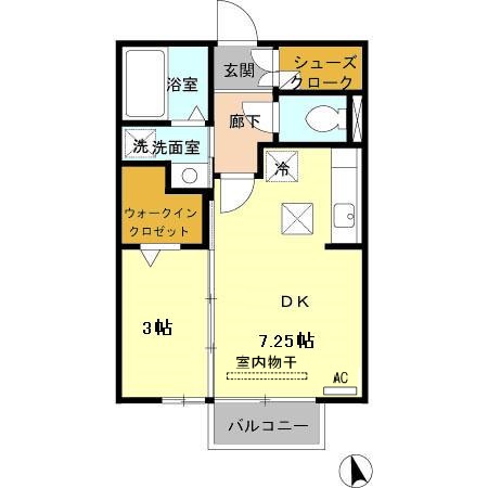 セジュールアラコ Aの間取り