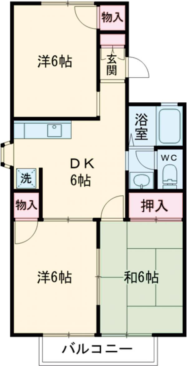 ハイツしずかBの間取り
