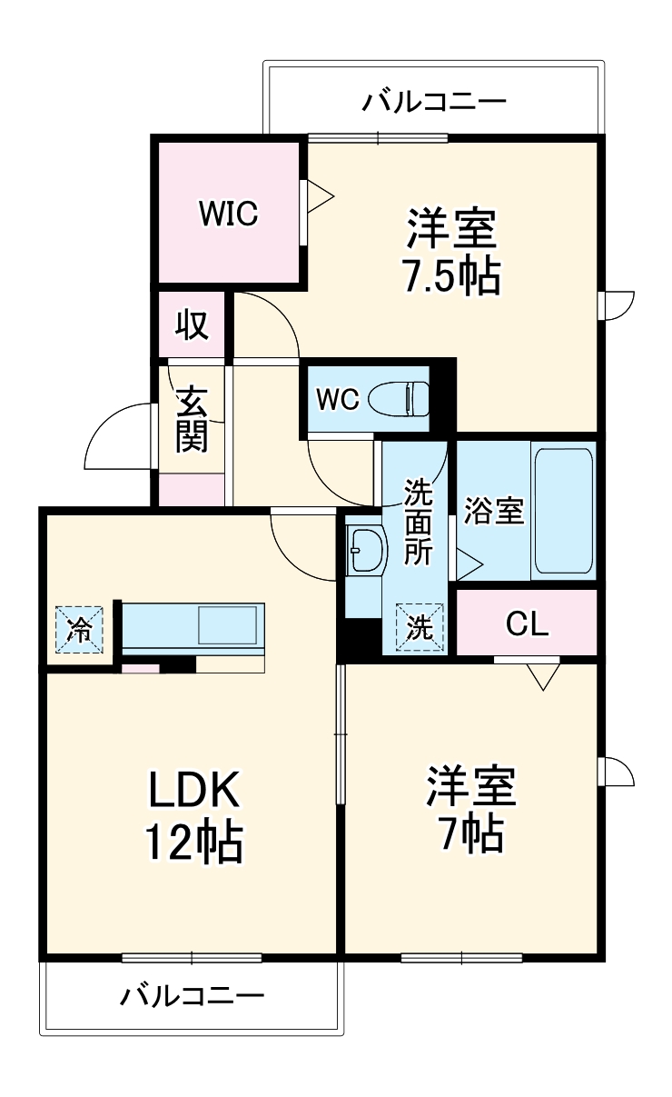 谷塚町の完工年月(2015年11月)築の賃貸アパートの間取り